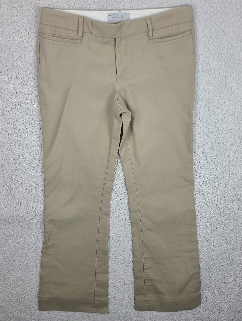 Gap Modern Boot Khaki Pants Beige Bootcut Chino Trousers 100% Cotton 2A